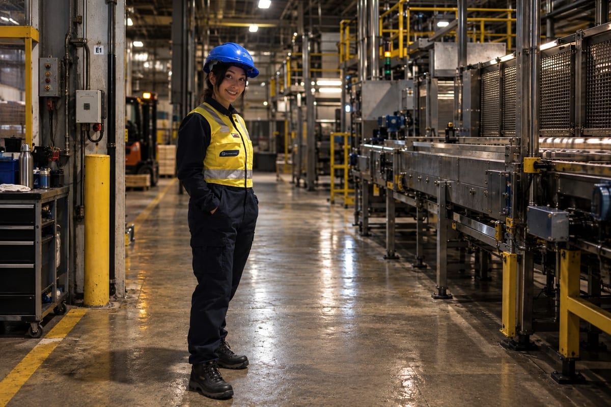 An industrial robotic arm at work on a manufacturing line